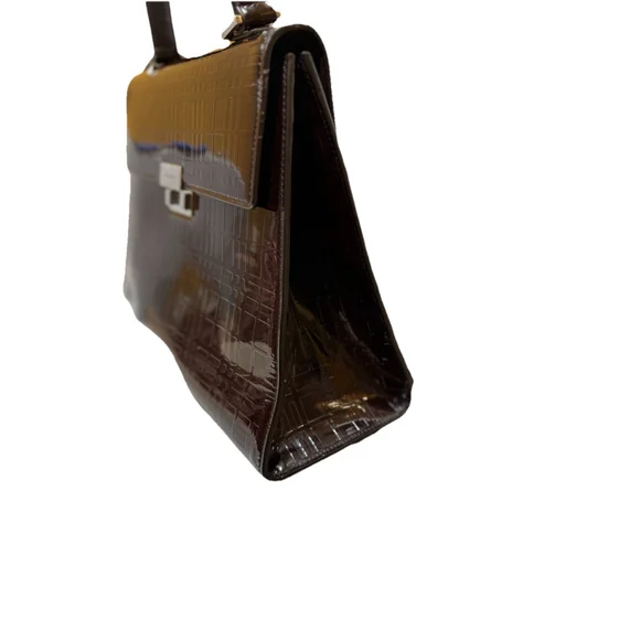 Burberry Nova Check Patent Leather Top Handle Bag - Picture 4 of 16